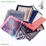Custom Design Screen Difital-Printing Men Pocket Silk Scarf MIC644050120