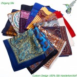 2020 Wholesale Silk Scarf Customized Men′s Pocket Hanky MIC521302773